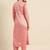 Women Pink & Gold-Toned Embroidered Kurta with Trousers