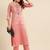 Women Pink & Gold-Toned Embroidered Kurta with Trousers