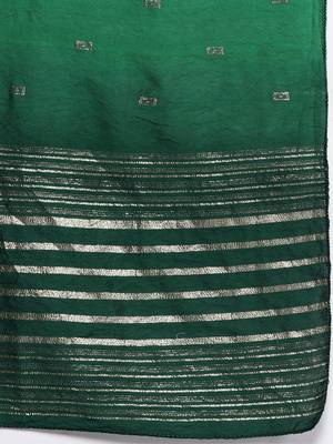 Women Green Ethnic Motifs Embroidered Kurta with Trousers & Dupatta 5
