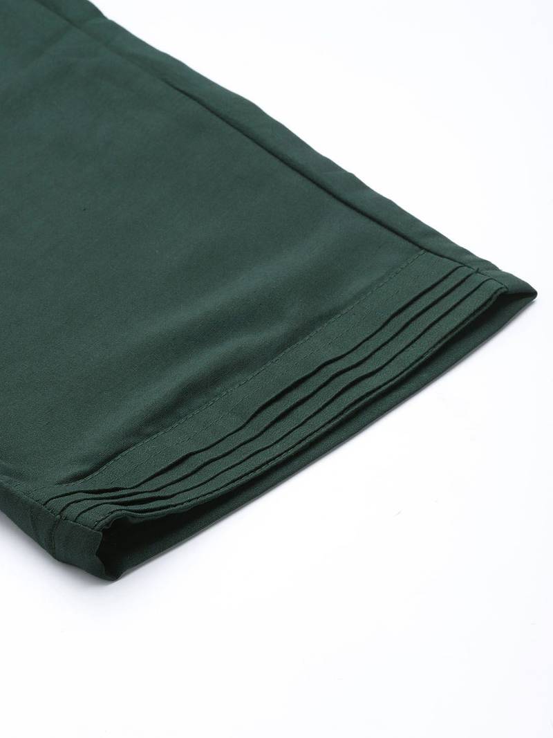 Women Green Ethnic Motifs Embroidered Kurta with Trousers & Dupatta