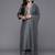 Floral Embroidered Mandarin Collar Straight Kurta with Trousers & Dupatta