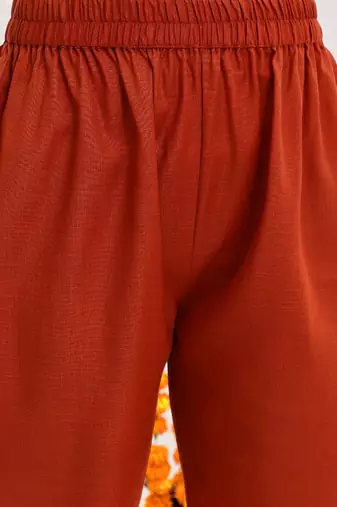 Floral Yoke Design Regular Kurta with Trousers & With Dupatta