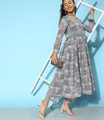 Printed Silk Georgette Kurta with Trousers