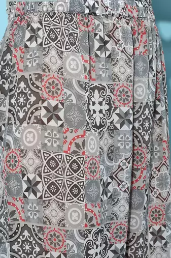Printed Silk Georgette Kurta with Trousers