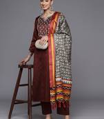 Women Ethnic Motifs Embroidered Sequinned Kurta with Trousers & With Dupatta