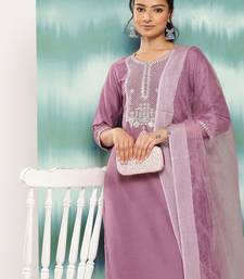 Women Ethnic Motifs Embroidered Sequinned Kurta with Trousers & With Dupatta