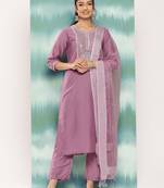 Women Ethnic Motifs Embroidered Sequinned Kurta with Trousers & With Dupatta