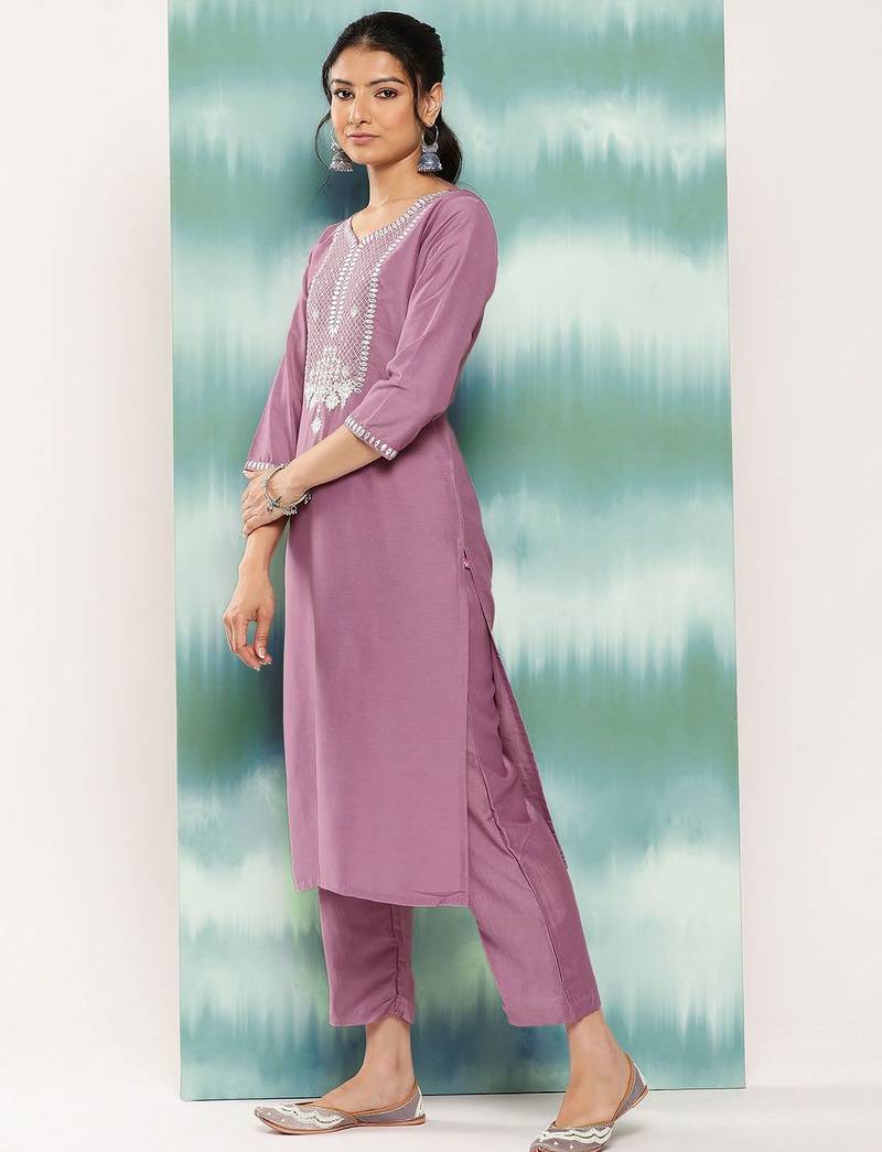 Women Ethnic Motifs Embroidered Sequinned Kurta with Trousers & With Dupatta