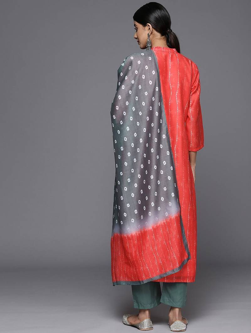 Printed Regular Kurta With Trousers & With Dupatta