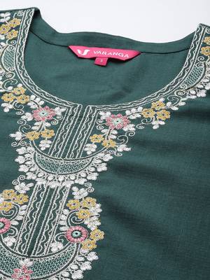 Floral Zari Embroidered Kurta With Trousers & Dupatta 3