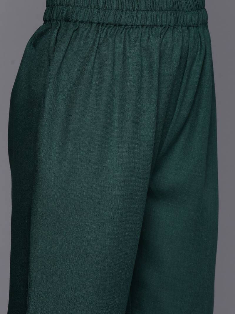 Floral Zari Embroidered Kurta With Trousers & Dupatta