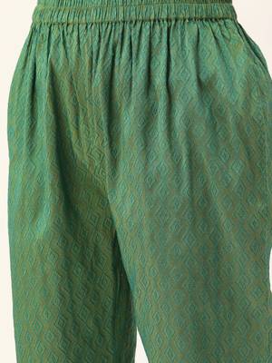 Women Ethnic Motifs Embroidered Kurta with Trousers & With Dupatta 4