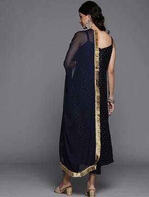 Women Abstract Printed Kurta with Trousers & With Dupatta 5