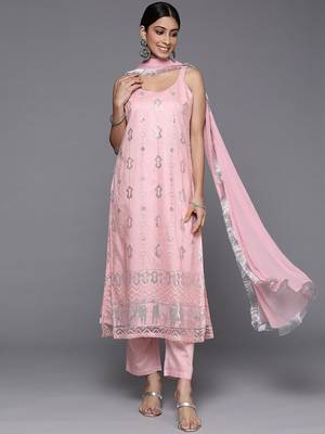 Women Ethnic Motifs Embroidered Sequinned Kurta with Trousers & Dupatta 1