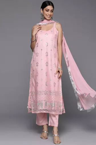 Women Ethnic Motifs Embroidered Sequinned Kurta with Trousers & Dupatta