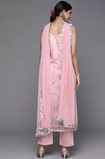 Women Ethnic Motifs Embroidered Sequinned Kurta with Trousers & Dupatta