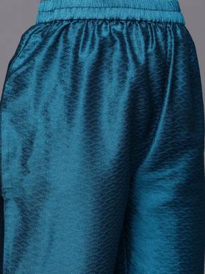Ethnic Motifs Yoke & Woven Design Straight Kurta with Trousers & With Dupatta 4