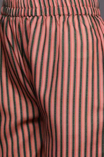 Women Peach-Coloured Ethnic Motifs Printed Kurta with Trousers