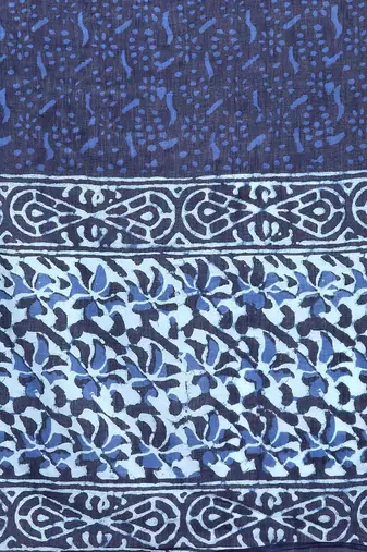 Women Blue Ethnic Motifs Printed Pure Cotton Kurta with Trousers & Dupatta