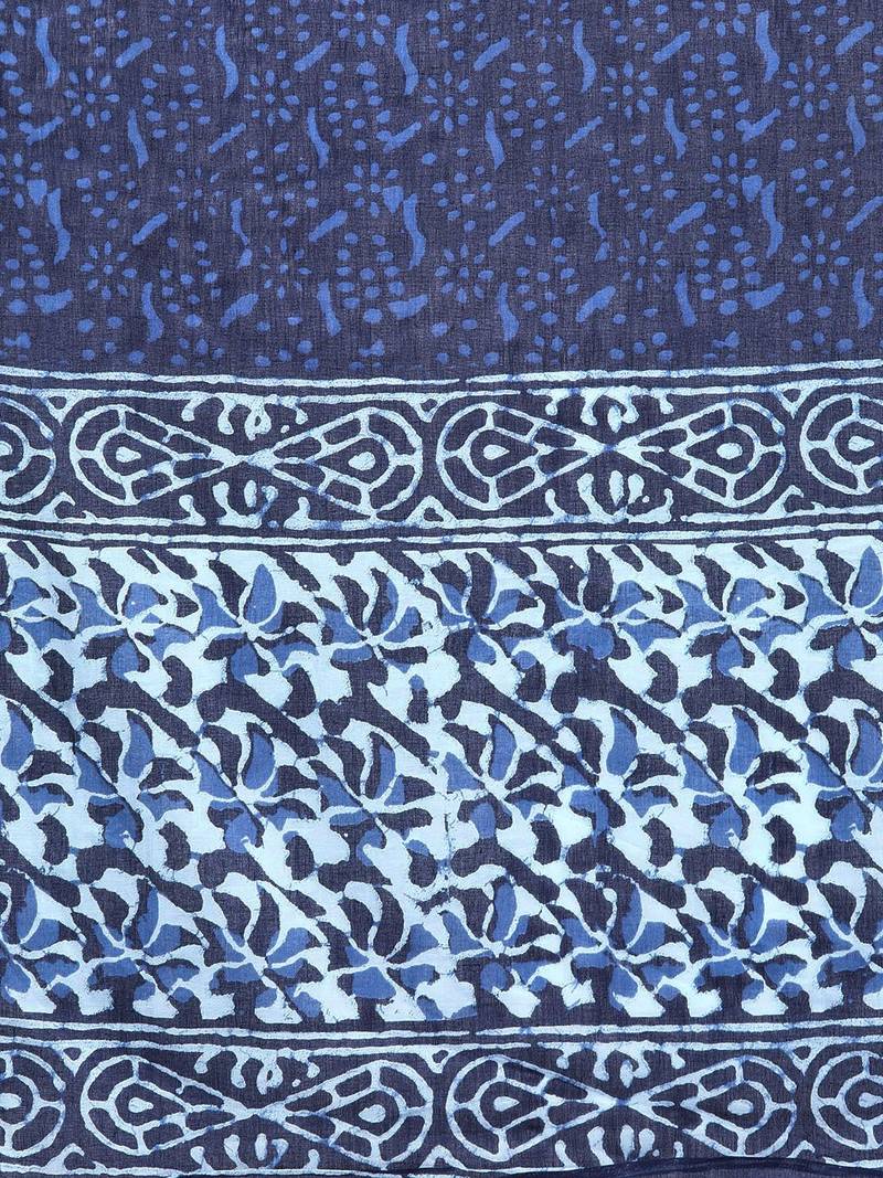 Women Blue Ethnic Motifs Printed Pure Cotton Kurta with Trousers & Dupatta