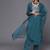 Women Teal Ethnic Motifs Embroidered Sequinned Kurta with Trousers & With Dupatta
