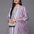 Women Lavender & White Embroidered Kurta with Trousers & Dupatta
