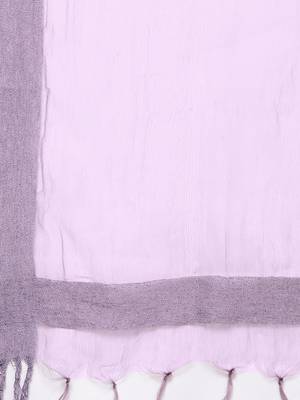 Women Lavender & White Embroidered Kurta with Trousers & Dupatta 5