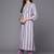 Women Lavender & White Embroidered Kurta with Trousers & Dupatta