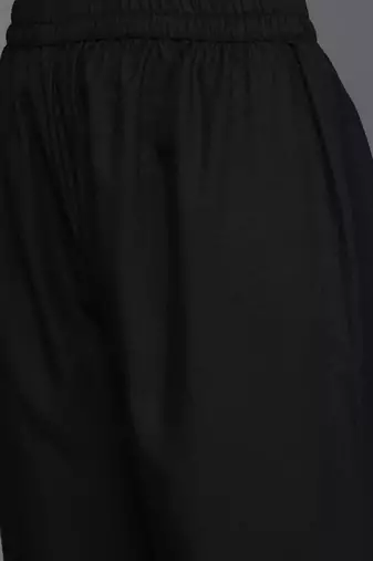Women Black Printed Kurta with Trousers