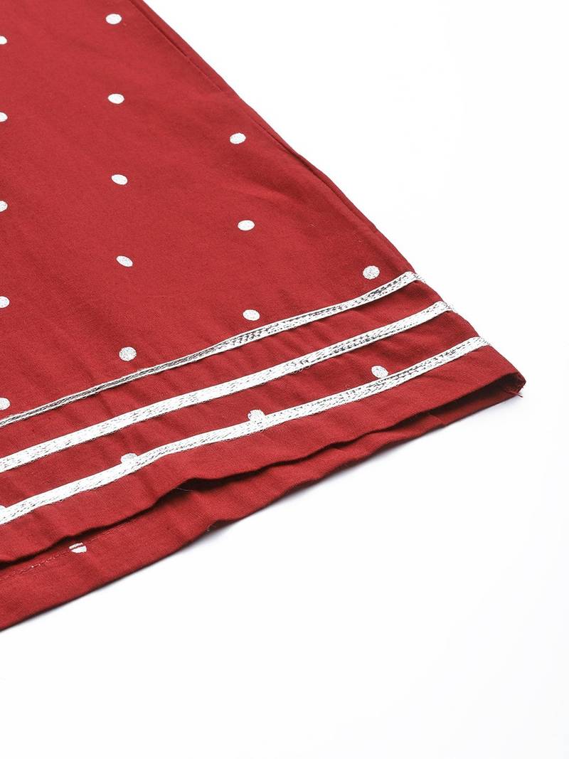 Women Rust Ethnic Motifs Yoke Design Kurta with Palazzos & With Dupatta