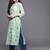 Women Blue Pure Cotton Floral Printed Sequinned Kurta with Trousers & With Dupatta