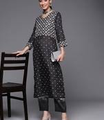 Women Black Ethnic Motifs Printed Kurta with Trousers