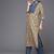 Women Beige & Blue Printed Pure Cotton Kurta with Trousers
