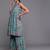 Women Blue & Red Pure Cotton Floral Print Kurta with Sharara & With Dupatta