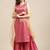 Pink & Gold-Colored Brocade Sleeveless Kurta Sharara With Sequins Ruffle Dupatta