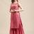 Pink & Gold-Colored Brocade Sleeveless Kurta Sharara With Sequins Ruffle Dupatta