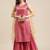 Pink & Gold-Colored Brocade Sleeveless Kurta Sharara With Sequins Ruffle Dupatta