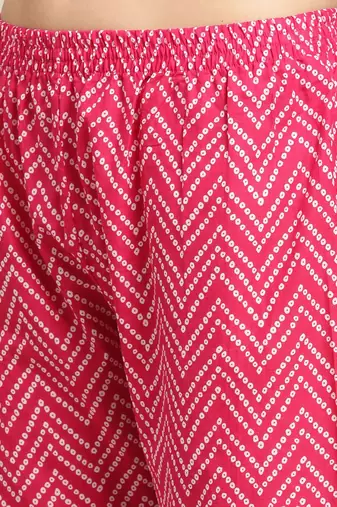 Women Pink Ethnic Motifs Yoke Design Regular Gotta Patti Pure Cotton Kurta with Sharara & With