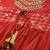Women Red & Beige Zari Embroidered Kurta with Trousers