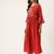 Women Red & Beige Zari Embroidered Kurta with Trousers