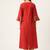 Women Red & Beige Zari Embroidered Kurta with Trousers