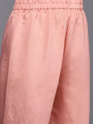 Women Peach-Coloured Ethnic Motifs Embroidered Kurta with Trousers & Dupatta 3