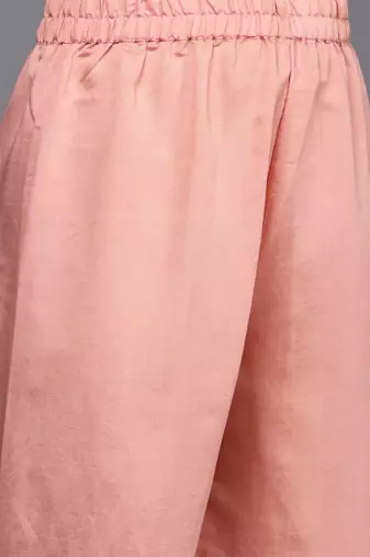Women Peach-Coloured Ethnic Motifs Embroidered Kurta with Trousers & Dupatta