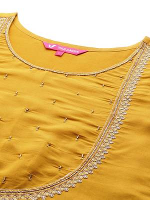 Ethnic Motifs Embroidered Regular Thread Work Kurta with Trousers & With Dupatta 2