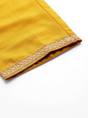 Ethnic Motifs Embroidered Regular Thread Work Kurta with Trousers & With Dupatta 8