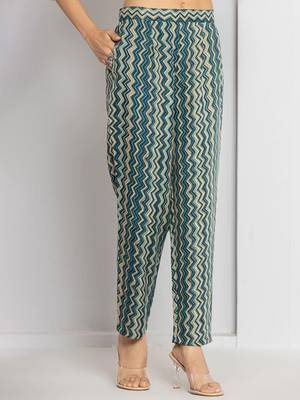 Women Abstract Printed Neck Embroidered Regular Kurta with Trouser & Dupatta 3