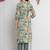 Women Abstract Printed Neck Embroidered Regular Kurta with Trouser & Dupatta