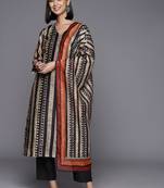 Printed Regular Chanderi Cotton Kurta with Trousers & Dupatta
