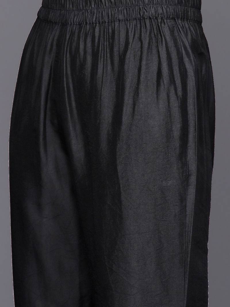 Printed Regular Chanderi Cotton Kurta with Trousers & Dupatta