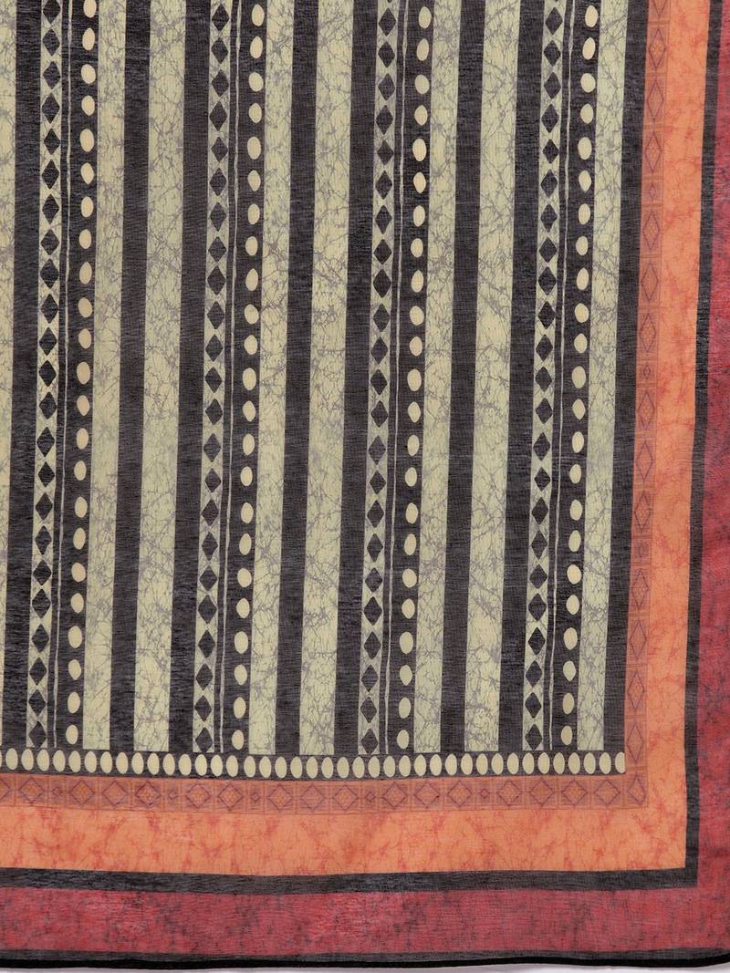 Printed Regular Chanderi Cotton Kurta with Trousers & Dupatta